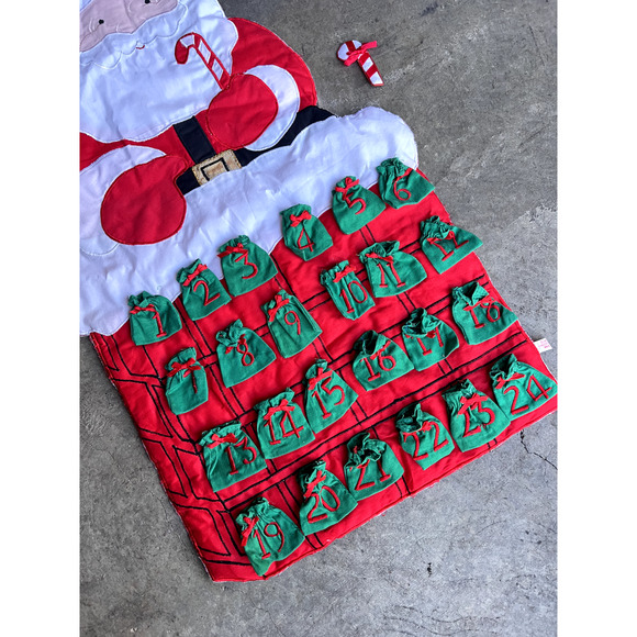 Vintage L'Art Christmas Advent Calendar Fabric Santa Claus 90s 24 pockets‎ kids - Picture 2 of 7